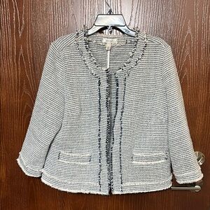 Dress Barn Women's Blue & White Tweed Jacket XL EUC